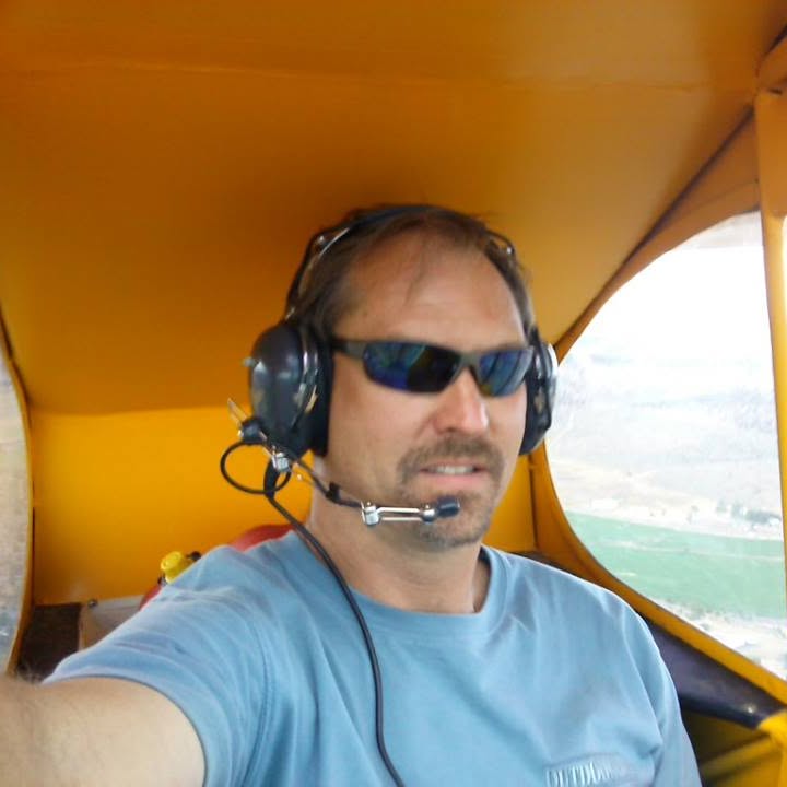 Erik flying his Piper Cub over the high desert